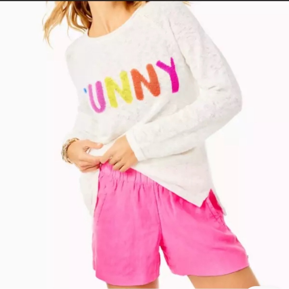 Lilly Pulitzer Lilo linen short-Aura Pink. Size L. NWT still in package